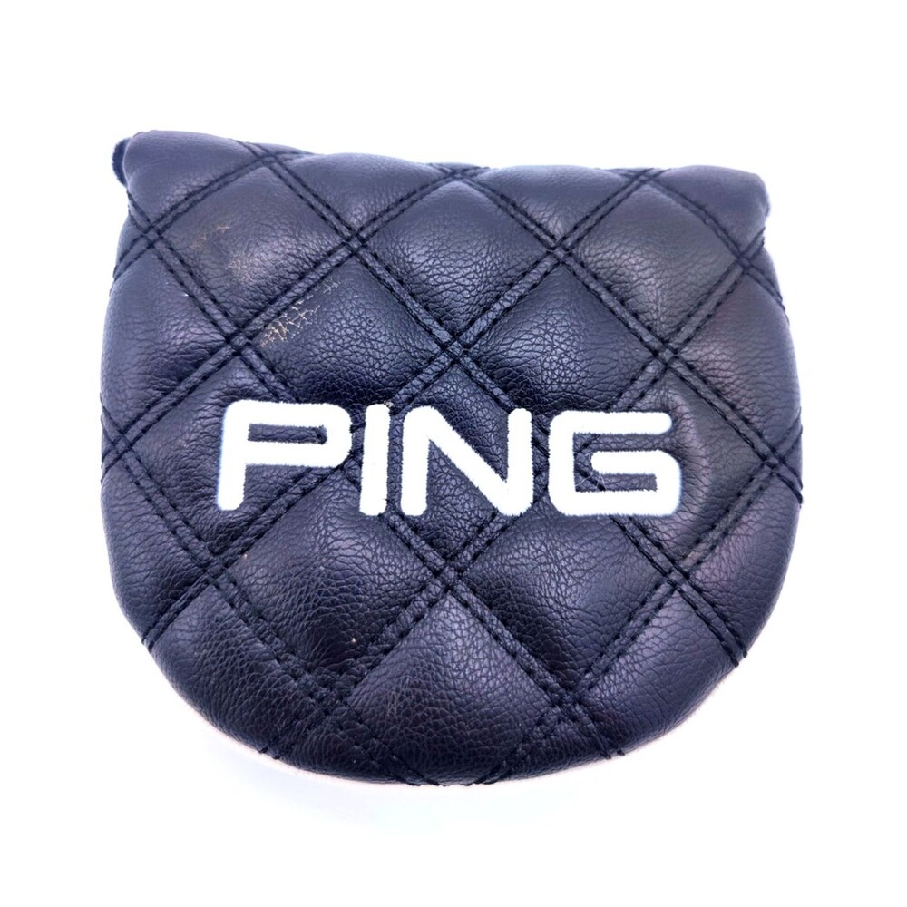 Ping Quilted Black Universal Mallet Round Putter Cover w/ Magnet Closure - Used